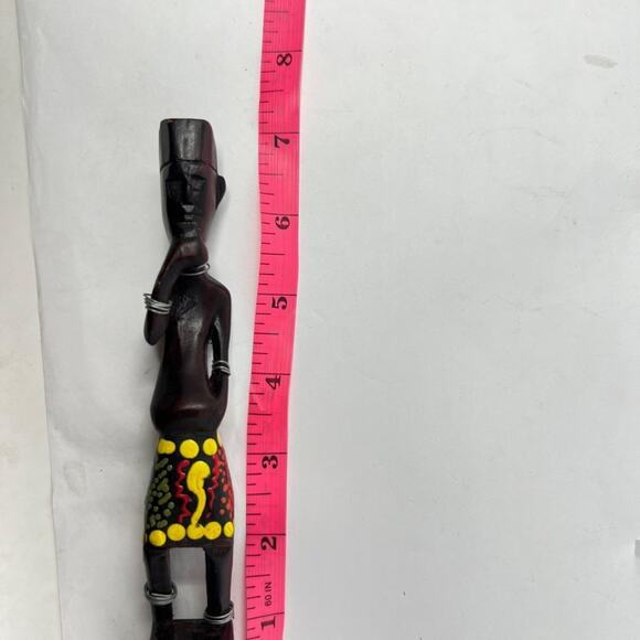 Set of 5 Vintage African Tribal Wood Figurines Sculptures Art Decor Hand-Carved - Picture 4 of 10